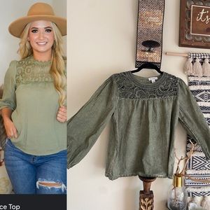 Calligraphy eyelet lace design top